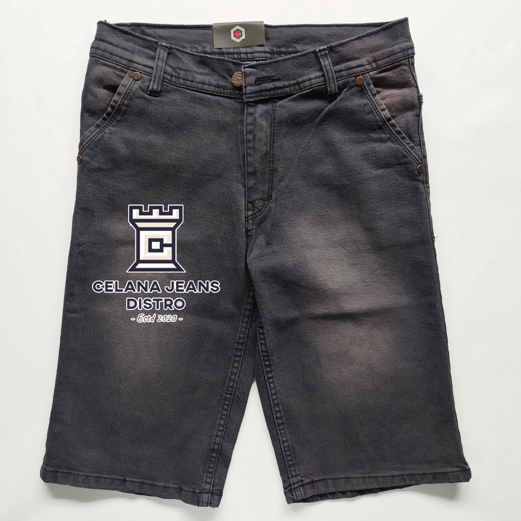 Celana Jeans Pendek Pria Abu abu Distro Continue