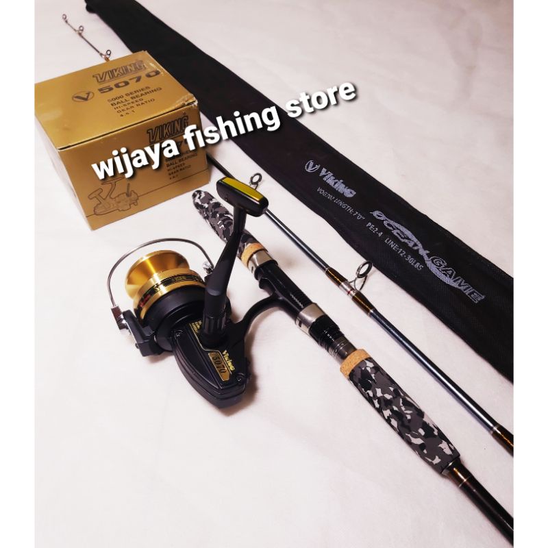 Set Joran Viking Ocean Game 180 dan Reel Viking 1 Ball Bearing