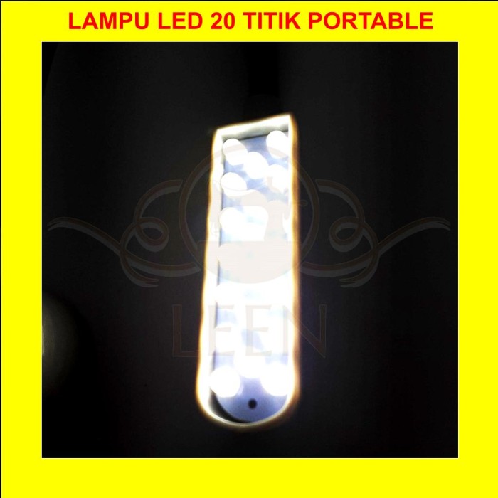 Lampu Portable LED Putih 20 titik (MAGNETIK) GRADE A Mesin Jahit LEEN - 20titik 2 baris