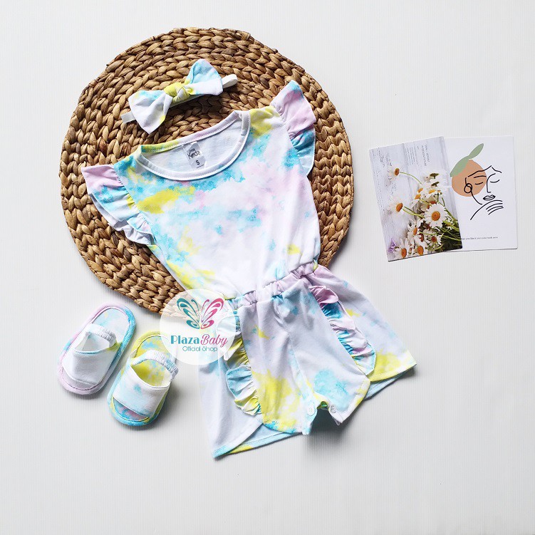 Plazababyku MX JUMPSUIT JESSICA SANDALS setelan bayi motif bunga yang lucu free headband + sandal