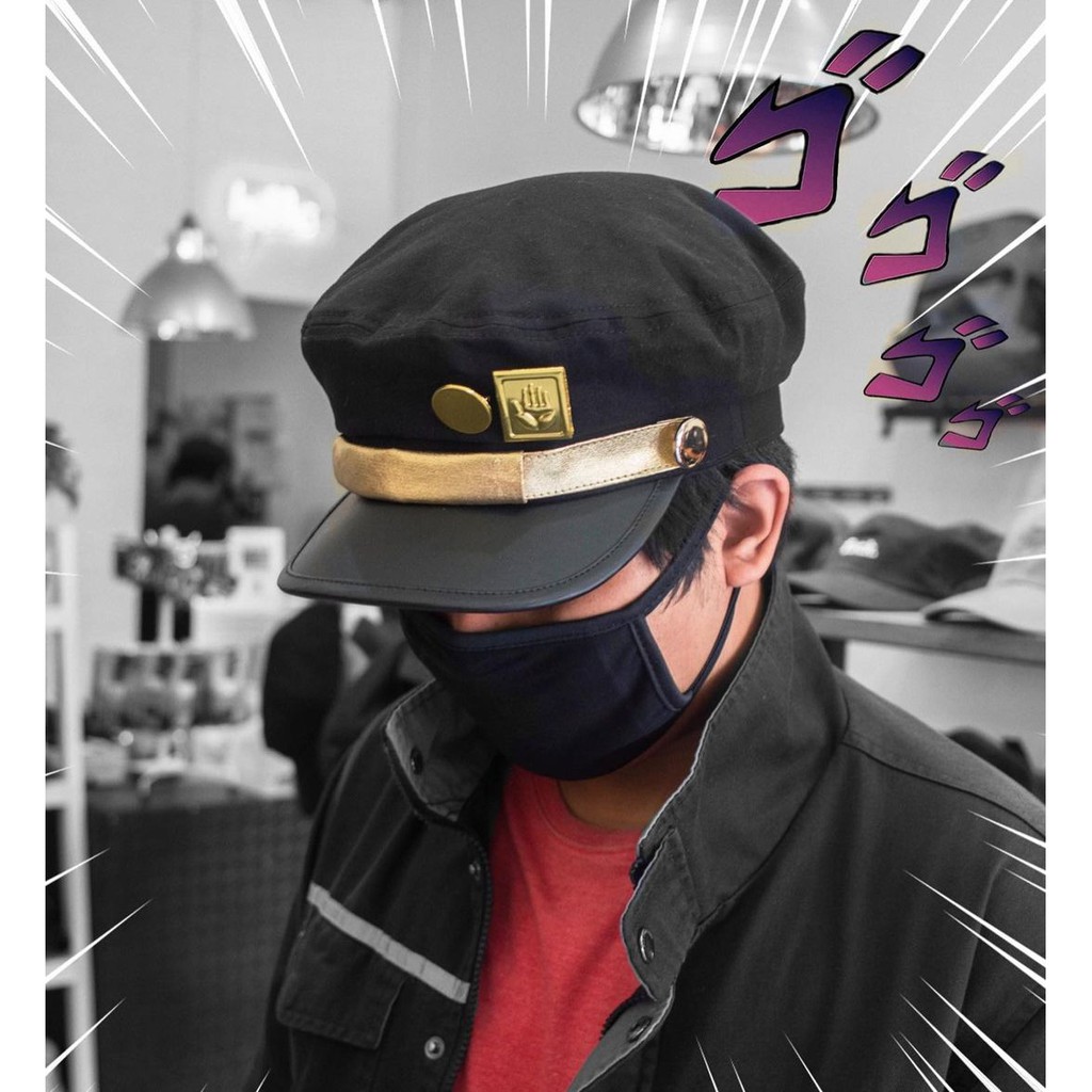 Youbar Jotaro Hat Jojo S Bizarre Adventure Kujo Jotaro Cosplay Visored Baseball Cap With Metal