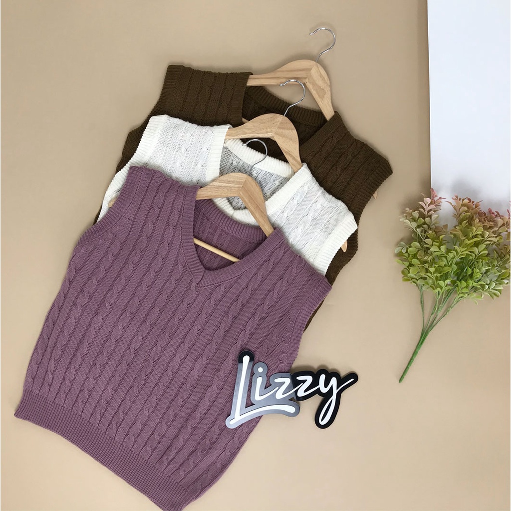 Lizzy - VEST KNIT CABLE SWEATER PREMIUM