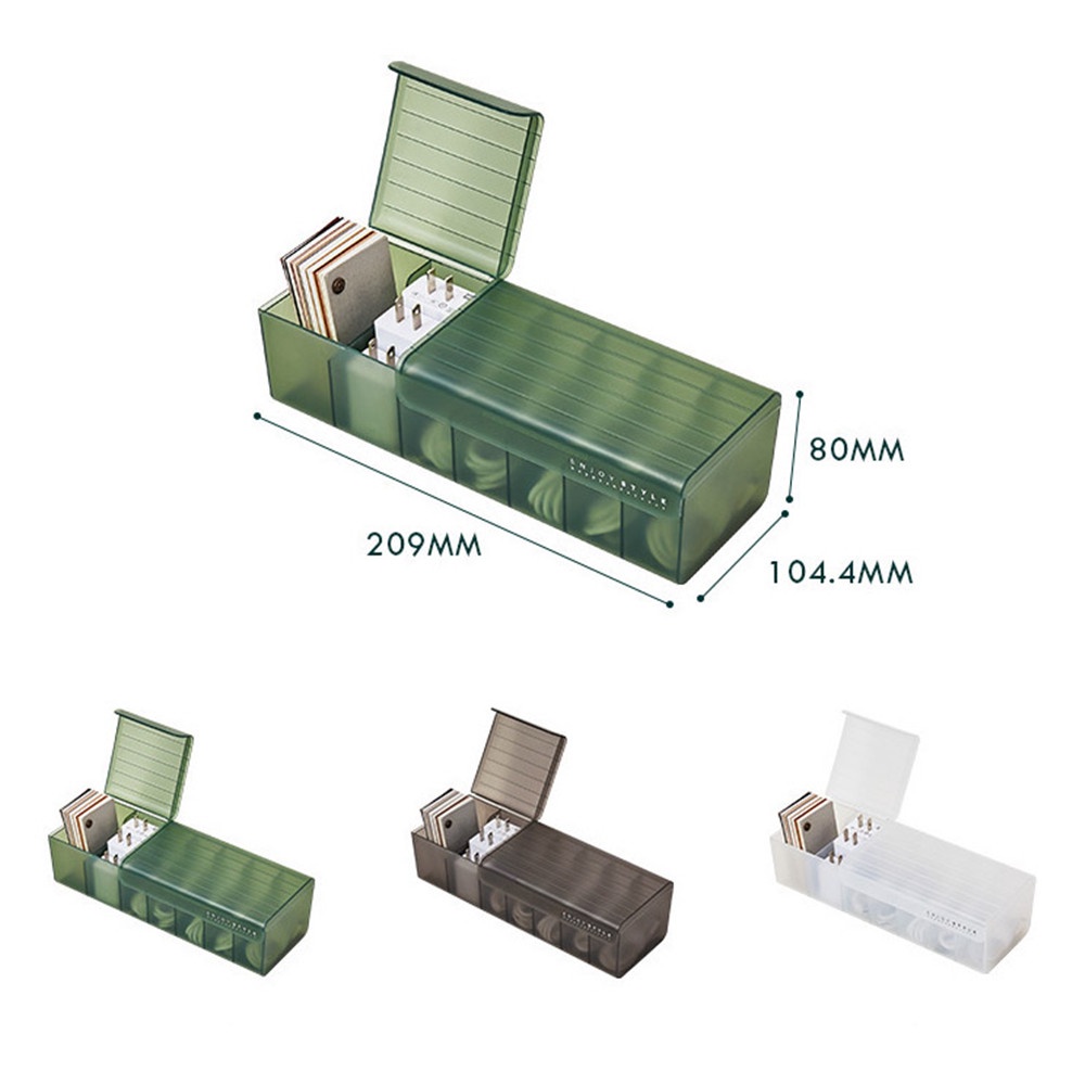 Kotak Penyimpanan Kabel Data / Charger / Headset Multi Kompartemen Untuk Meja Kantor