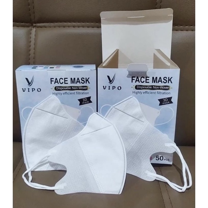 MASKER DUCKBILL VIPO PUTIH ISI 50pcs