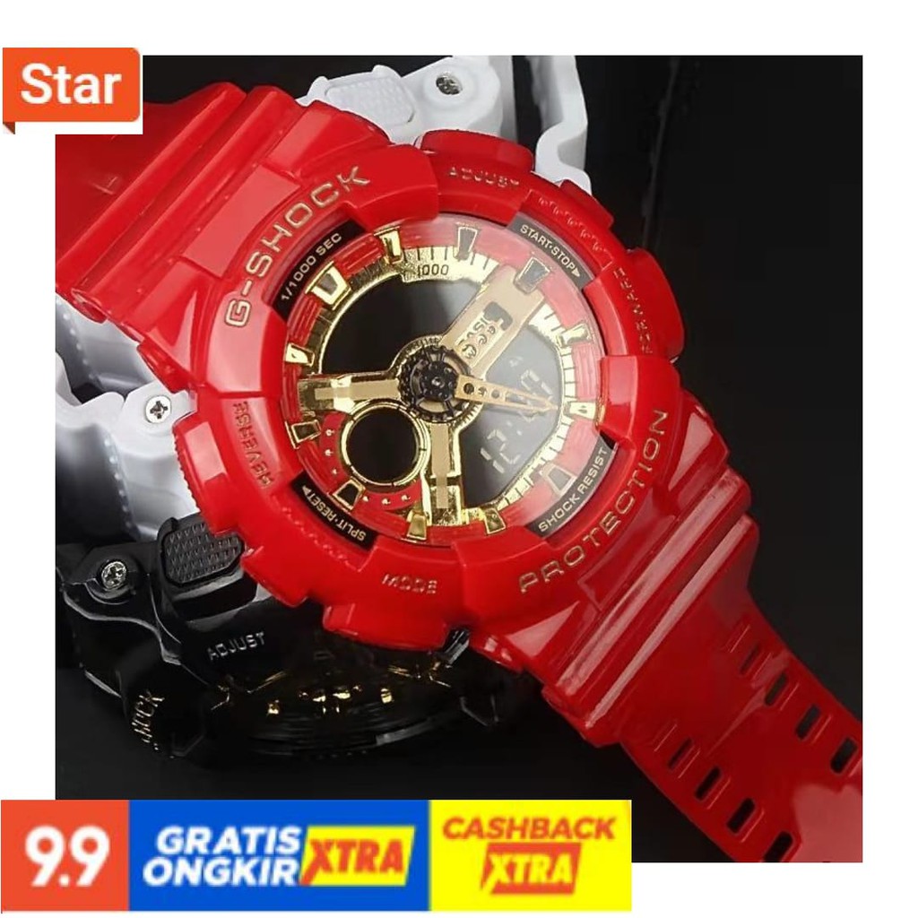 BEST SELLER  - ANTI AIR IMPORT HITAM PUTIH POLOS / JAM TANGAN PRIA SPORT WATER RESISTANT DUAL-TIME