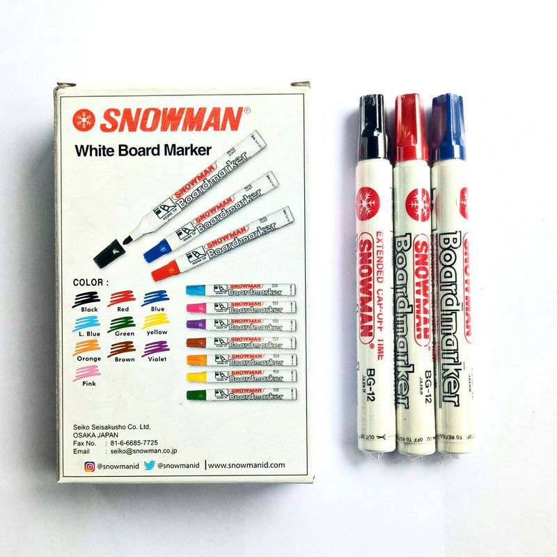 Spidol Snowman White Board Bisa dihapus ABG - 12 Non permanen