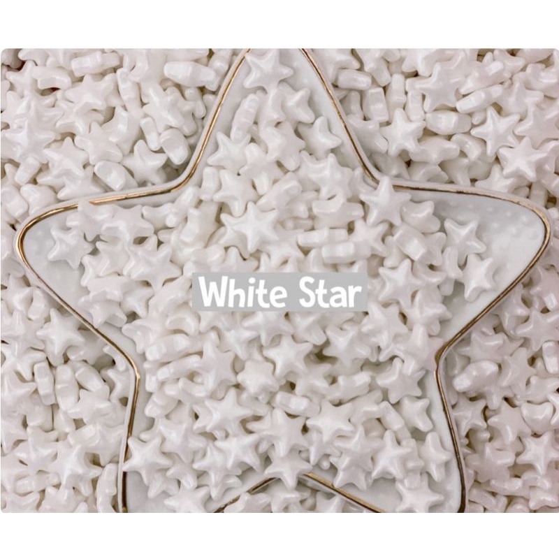 

white star sprinkle trimit hiasan kue