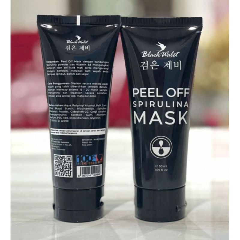 MASKER PEEL OFF SPIRULINA BLACK WALET