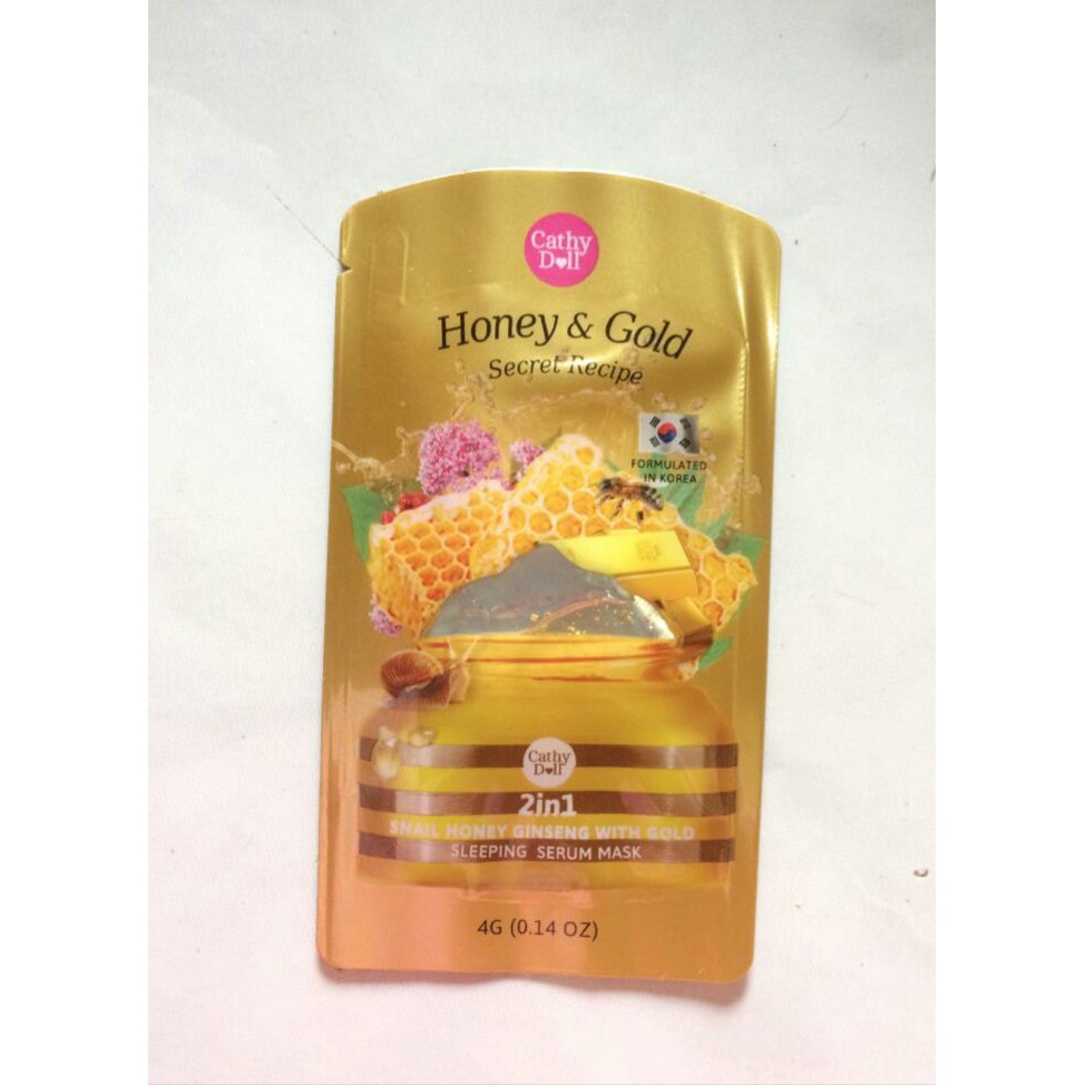 CATHY DOLL - HONEY & GOLD SECRET RECIPE, SNAIL HONEY GINSENG WITH GOLD, SLEEPING SERUM MASK ~ sachet