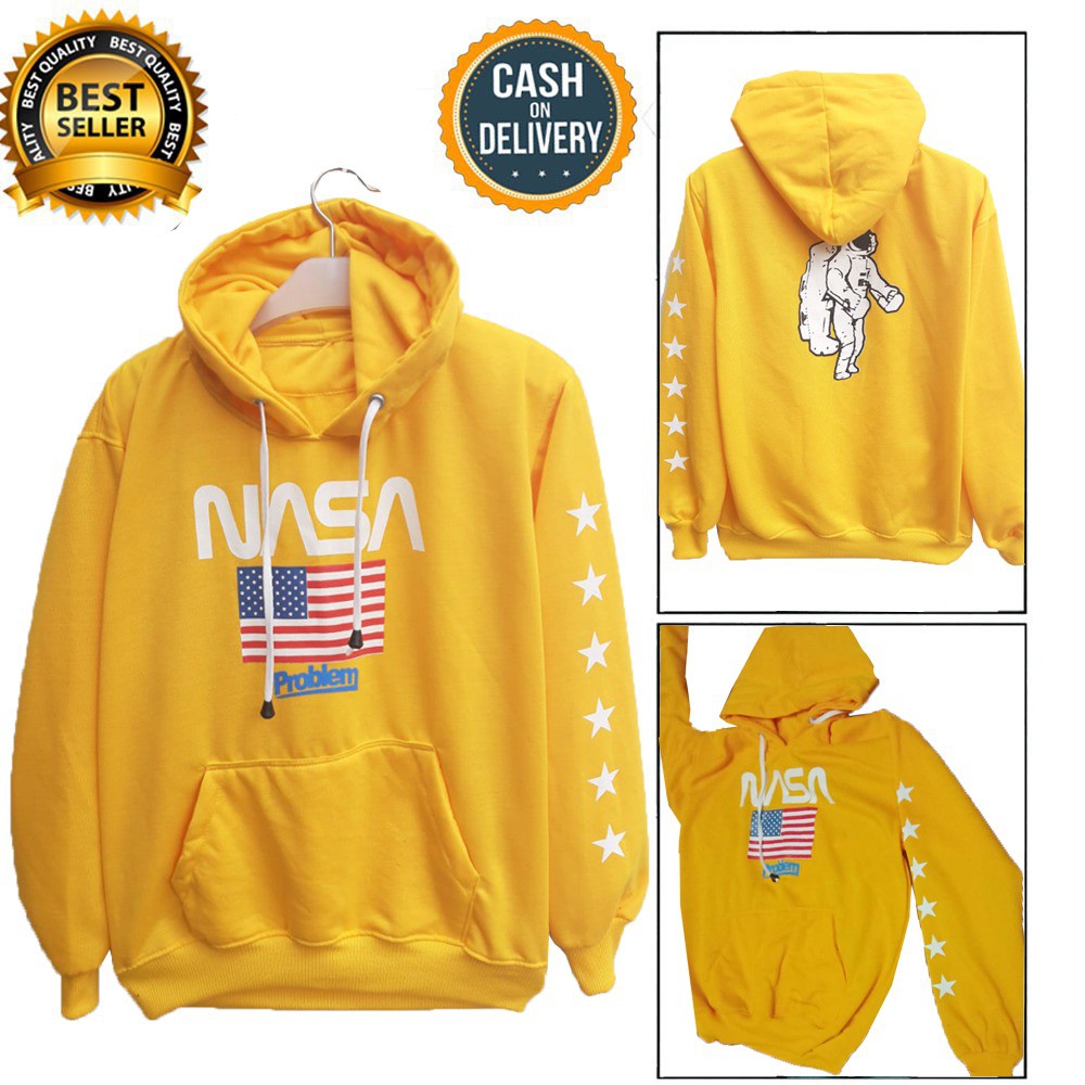  Sweater  Hoodie  NASA H  M  Kuning Pria  Wanita Size L XL 