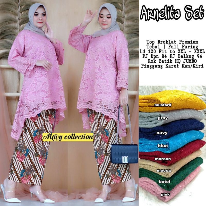 Kebaya Jumbo Bruklat jumbo ld 120 Arnelita set