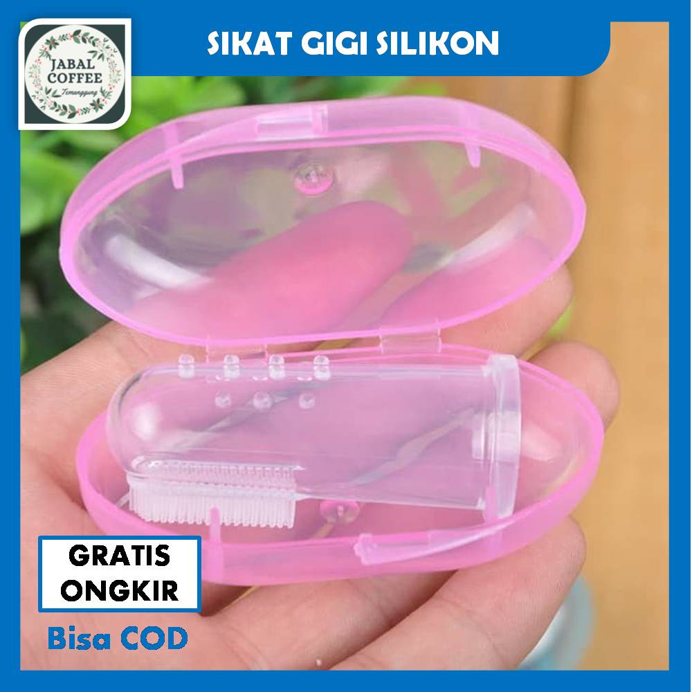 Sikat Gigi Lidah Gusi Bayi / Sikat Gigi Jari Bayi Silikon Baby Finger Teether Free Kotak J127