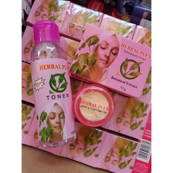 HERBAL PLUS BPOM ( cream+sabun+toner)