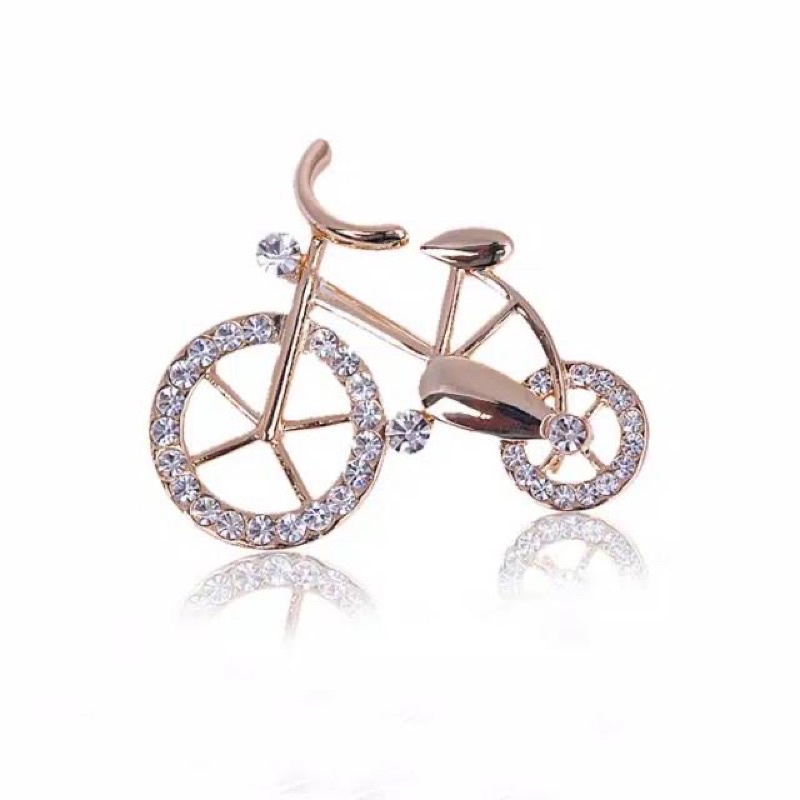Brooch / bros pita / bros lucu / bros cantik / bros jilbab / bros laris / bros murah / bros cewek / Bros Geometri Terlaris Model Pita Warna Gold Silver dengan Mutiara / Bros Wanita Korean Style Bros Mutiara Brooch BZO-Bros sepeda