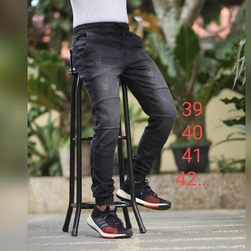 celana joger jeans pria ukuran jumbo