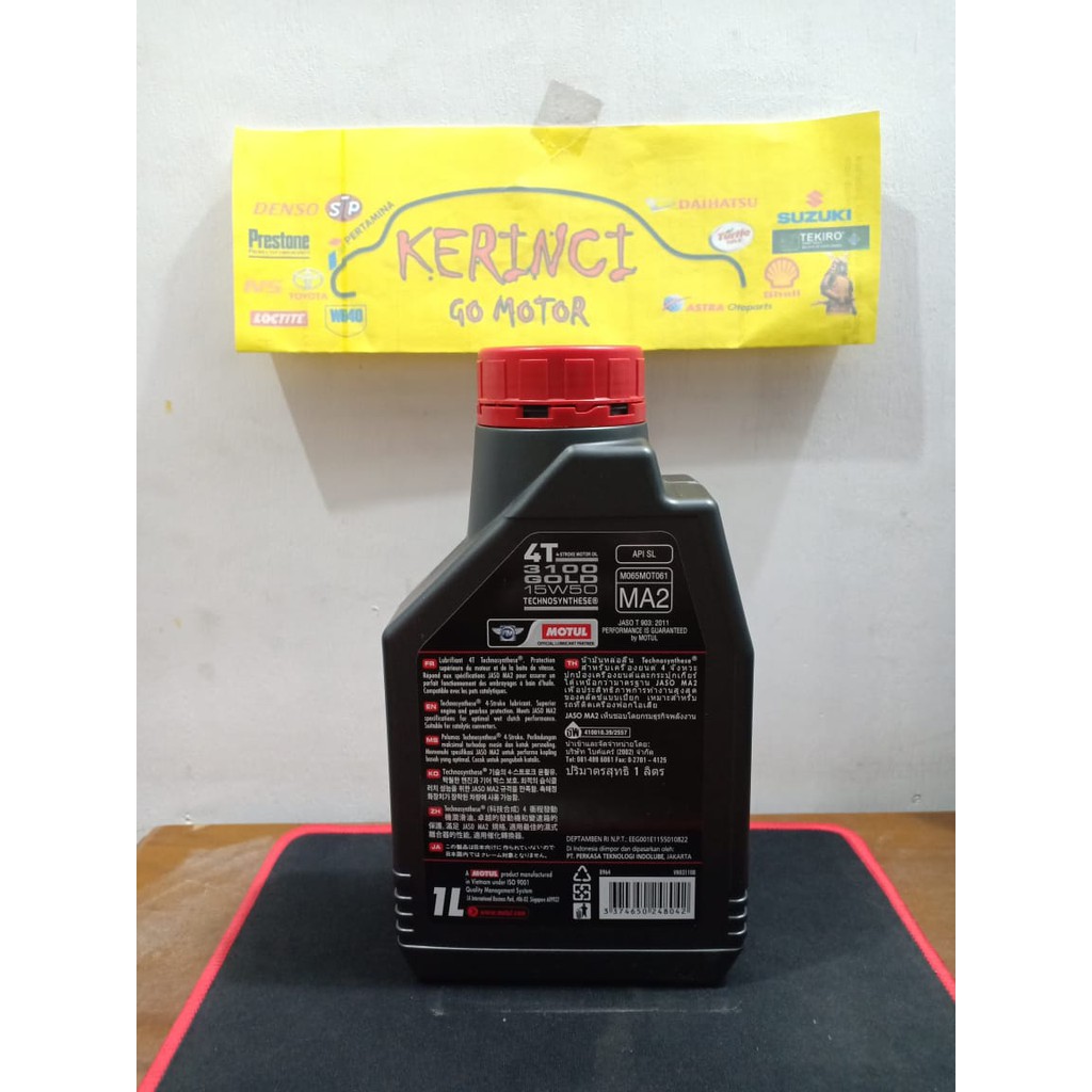 OLI MOTUL 4T 3100 GOLD 15W-50 1L - OLI MOTOR MOTUL 3100 GOLD 4T 15W-50