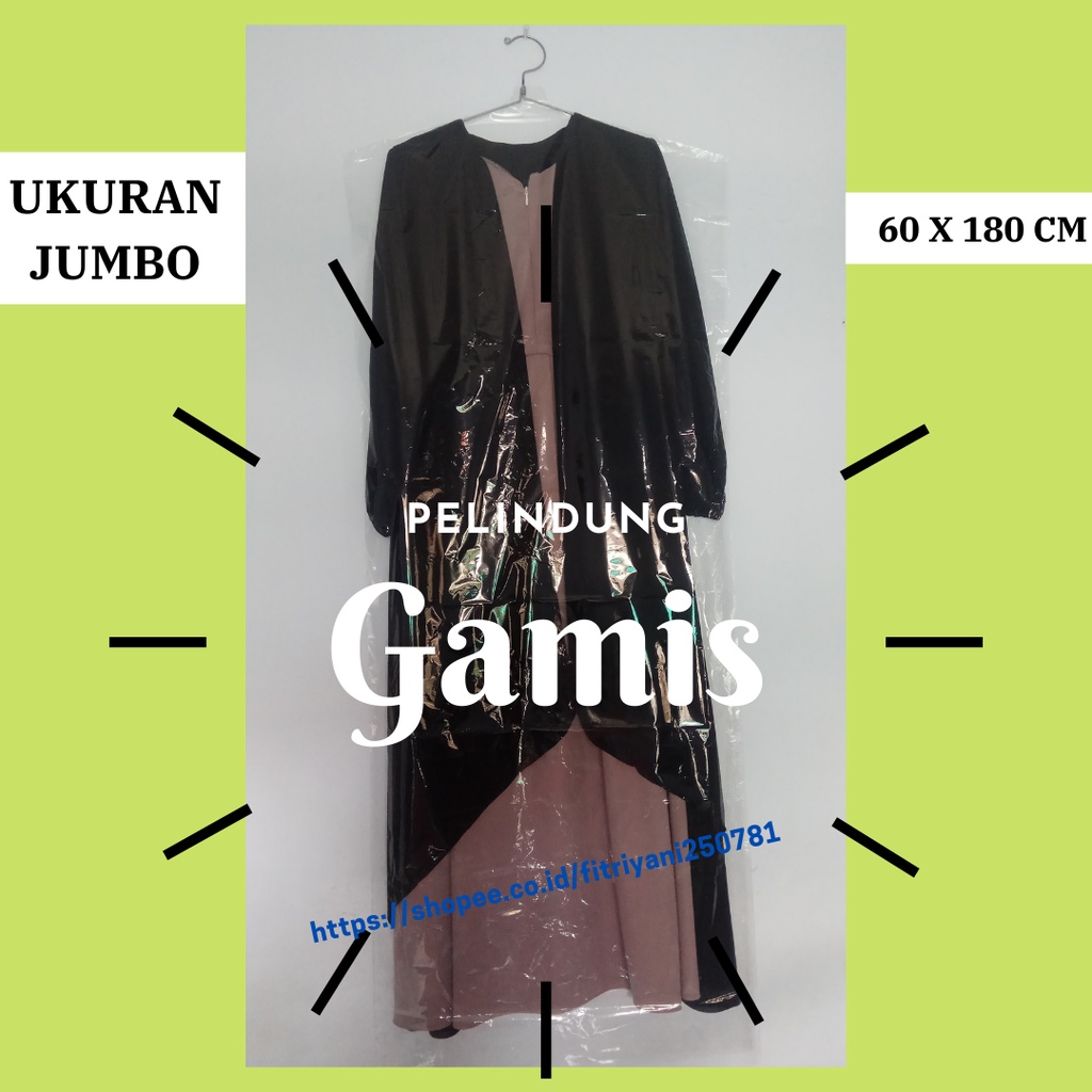 Plastik Gamis Jumbo Panjang 60 x 180 cm Harga Murah Untuk Cover Baju Gamis Gaun Abaya Longdress Muke