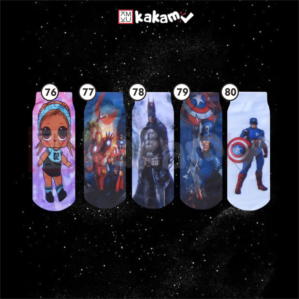 Kaos Kaki Printing Anak Karakter D