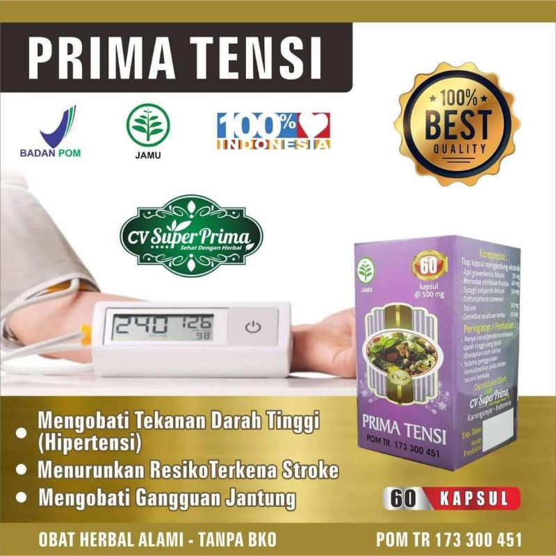 PRIMA TENSI MENGOBATI TEKANAN DARAH TINGGI /MENURUNKAN RESIKO TEKANAN STROK/MENGOBATI JANTUNG