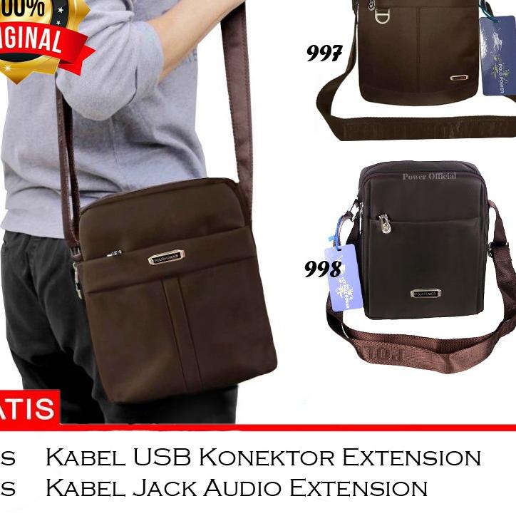 ◙ Polo Power - Tas Pria Tas Selempang Import Dual USB Tas Slempang Polo Original - Sling bag Crossbo