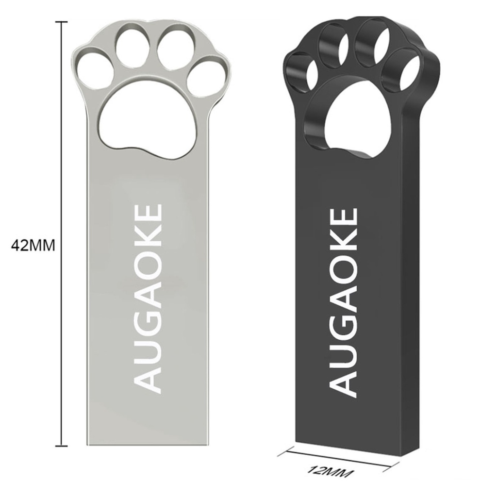Usb 3.0 Flash Drive Transfer Data Bentuk Cakar Kucing Bahan Metal Untuk AUGAOKE 8 / 16 / 32 / 64 / 128GB