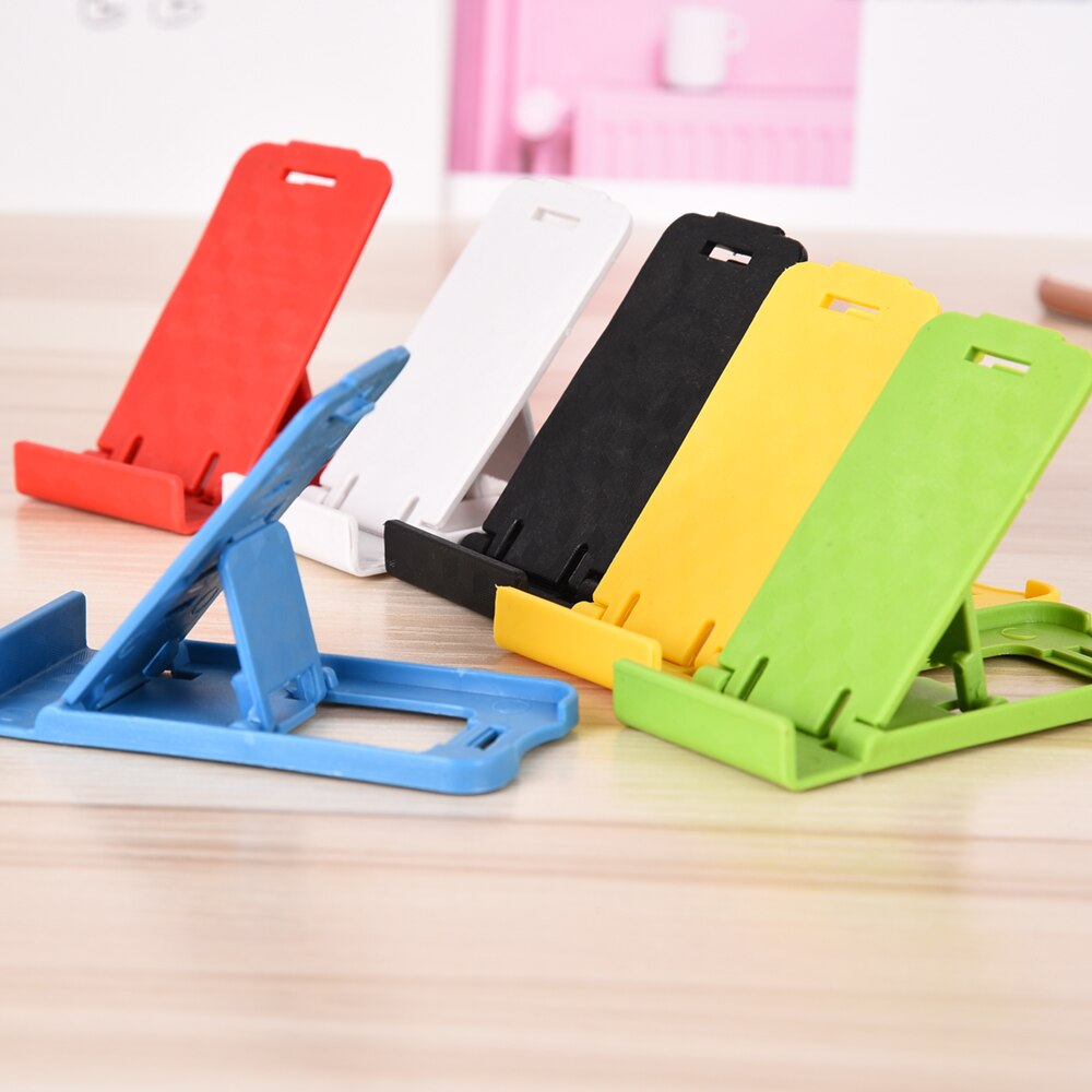 (Sold One By One) Stand Dudukan Handphone Model Lipat Bahan Plastik Warna Acak