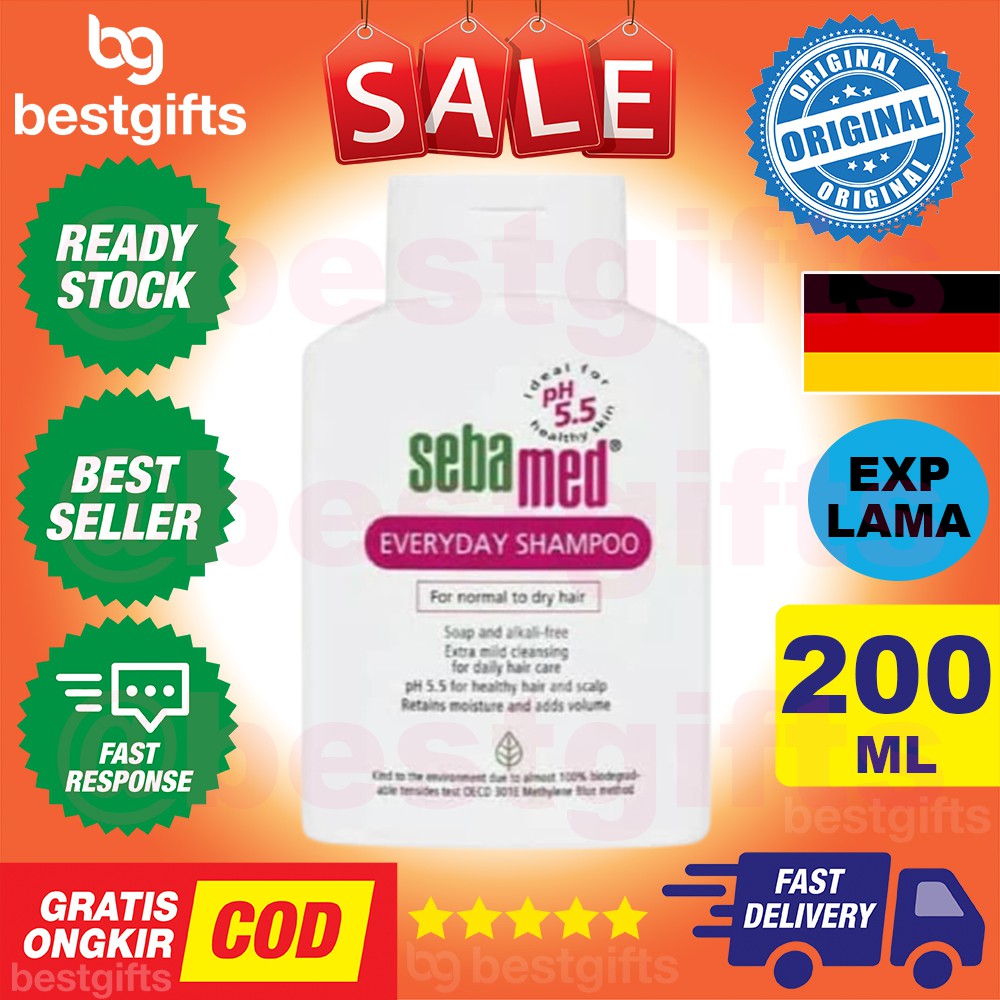 SEBAMED EVERYDAY SHAMPOO PEMBERSIH RAMBUT KUAT SHAMPO PH 5 SAMPO KULIT KEPALA KERING SENSITIF 200 ML