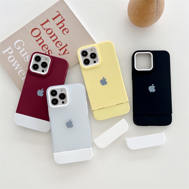 IPHONE Jahitan Silikon case Iphone14 pro max Case13 12 11 pro Max14 plus three-in-one simple shockproof soft cover Pelindung