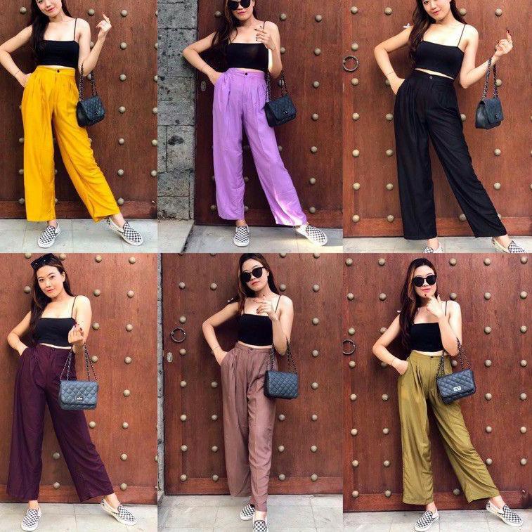 [Art. 9915J] CELANA KULOT HIGHWAIST KANCING RESLETING BELAKANG KARET RAYON PREMIUM DISYA FASHION