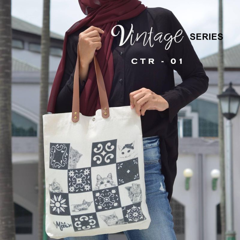 DEWANI - TOTE BAG CANVAS VINTAGE CTR 01 TAS SERI CATUR