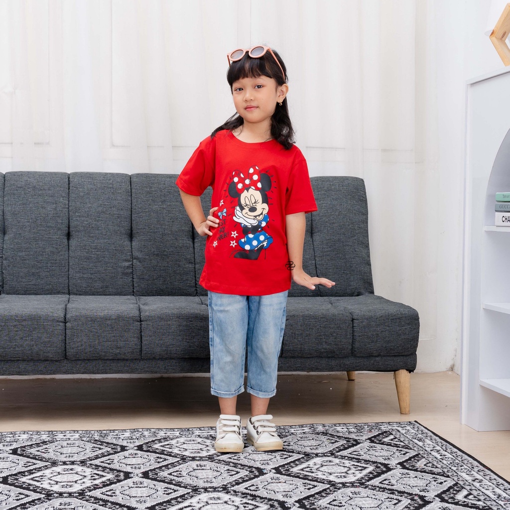 Baju kaos distro anak perempuan grosir baju murah Supplier Besar Baju kaos Anak Lucu Perempuan Kartun Boneka lucu Mini Merah