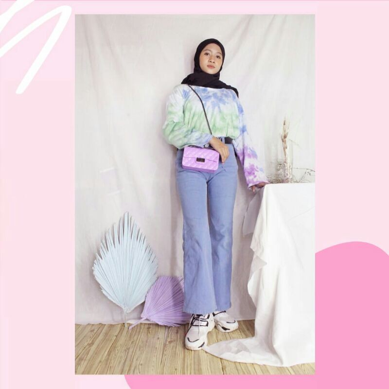 [Dpinkshop] TSHIRT TIE DYE / TIE DYE CROP / TIE DYE LENGAN PANJANG / ONE SET TIE DYE
