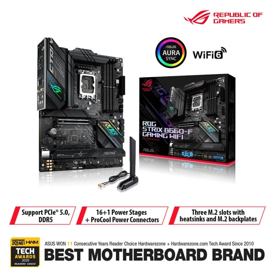 ASUS ROG STRIX B660-F GAMING WIFI | DDR5 Intel LGA1700 ATX Motherboard