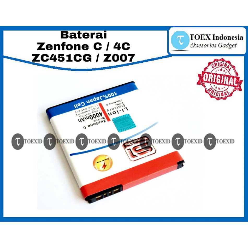 Baterai Asus Zenfone C - ZC451CG Z007 - Batre Batrai Double Power IC - Super One Original