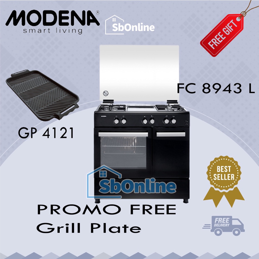 Freestanding Cooker MODENA - FC 8943 Black FREE GRILL PLATE GP 4121