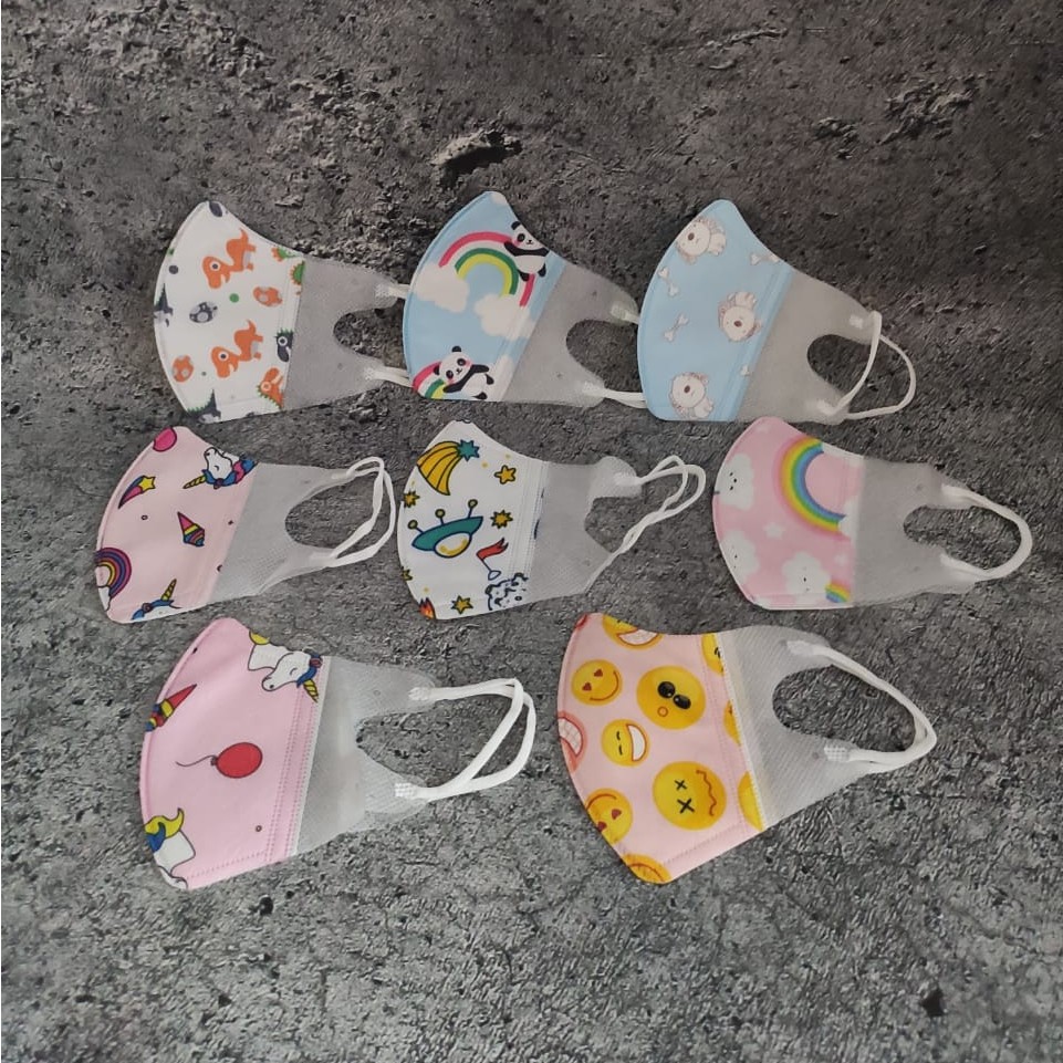 PER BOX 50PC - MASKER ANAK KIDS DUCKBILL 3PLY BAYI  BALITA - UMUR 1 - 5 TH