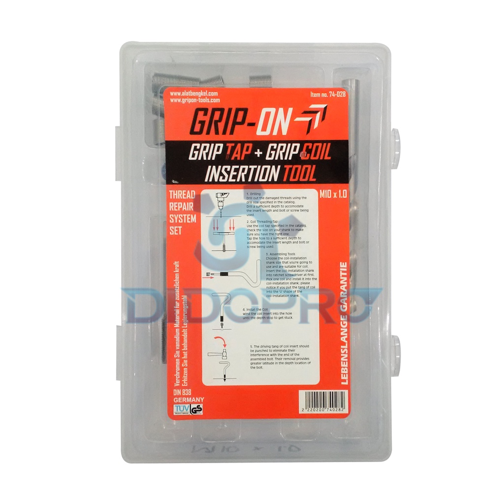 GRIP ON THREAD REPAIR SYSTEM SET M10 X 1 TAP RECOIL