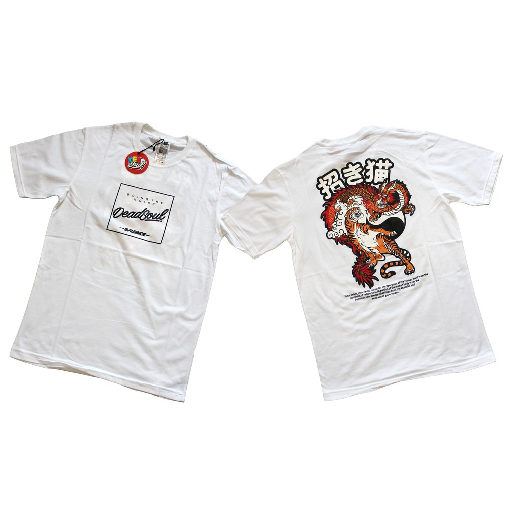 KAOS TSHIRT PRIA WANITA DEADSOUL PUTIH A8