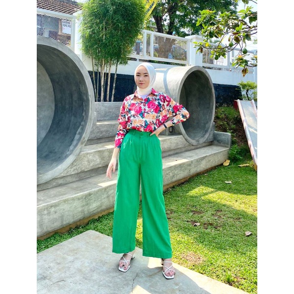 Chewid kemeja tove atasan kemeja bermotif wanita
