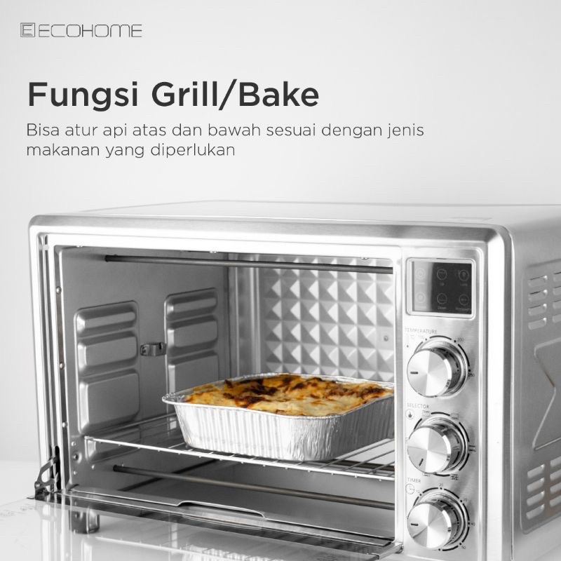 Ecohome Electric Oven Platinum EOP888S-LED FREE LOYANG 3 pcs Digital Display Oven List