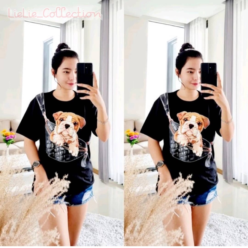 KAOS WANITA IMPORT MURAH / KAOS WANITA BAHAN KATUN / KAOS DOGGY