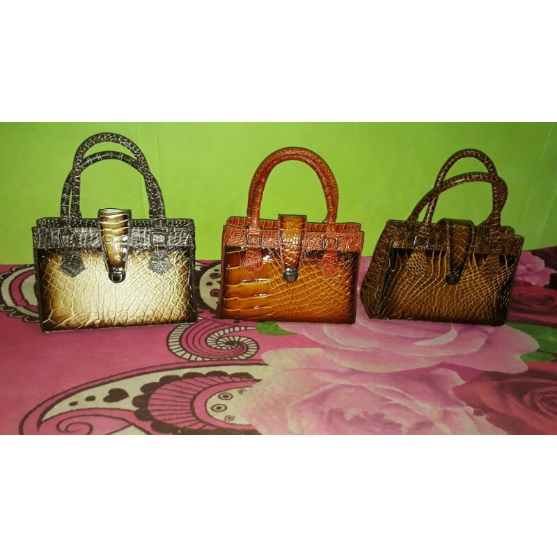 Paket Tas Kulit Buaya Kancing Depan