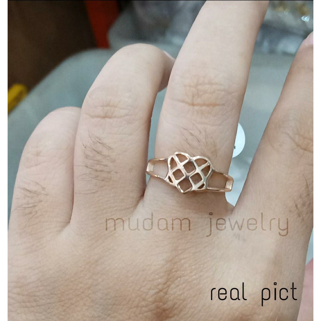 Cincin Titanium Love Ikatan Cinta/ ASLI Cincin Viral/ Cincin Kekinian Warna Rosegold dan Gold