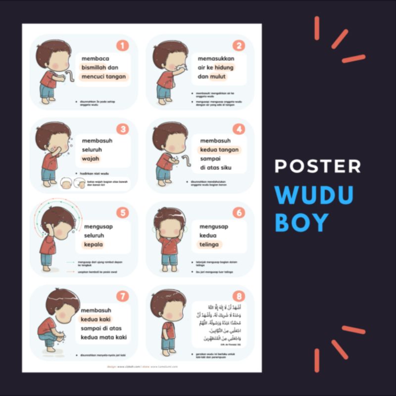 

Poster Cara Wudhu Anak Laki-Laki Tipe B