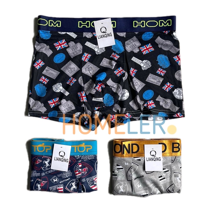 Celana Dalam Pria Boxer (3 Pcs) / Celana Dalam Pria / Sempak Pria Motif