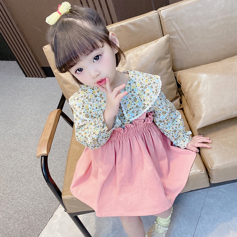 DR17- 0-3T Dress Overall Anak Bayi Perempuan Korea Vintage