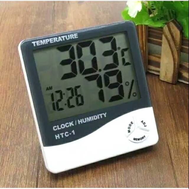 HTC 1 Thermometer, Hygrometer &amp; Clock-Temperature, Humidity Meter