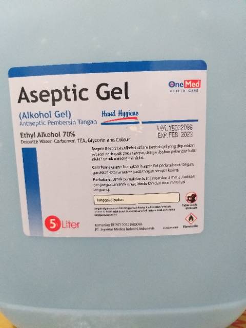 Aseptic Gel / Antiseptic Gel merk one med 5 liter