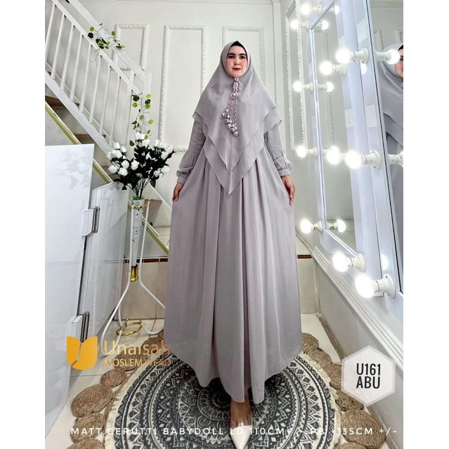 GAMIS UNAISAH U161 SET KHIMAR SYARI ORIGINAL UNAISAH