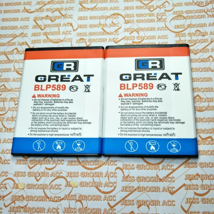 Baterai Battery Batre GREAT Double Power BLP589 BLP-589 For tipe OPPO JOY 3 , R1301 , R3001 , R3007 , Mirror 3 , A11 , A11W